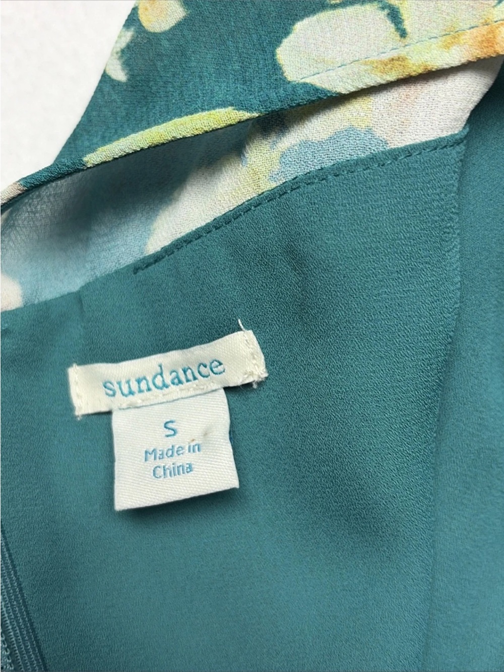 Sundance NWT Teal Floral ruffled flowy midi Dress size small - Picture 10 of 12